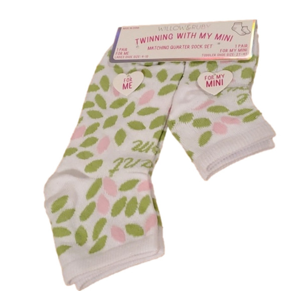 NWT Willow & Ruby Twinning With My Mini Matching Quarter Sock Set - Picture 1 of 7